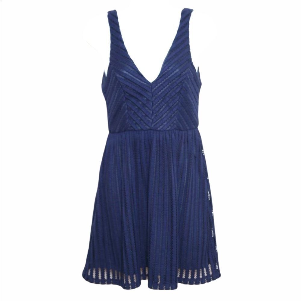Altar'd State Navy Mini Dress Exposed Zipper